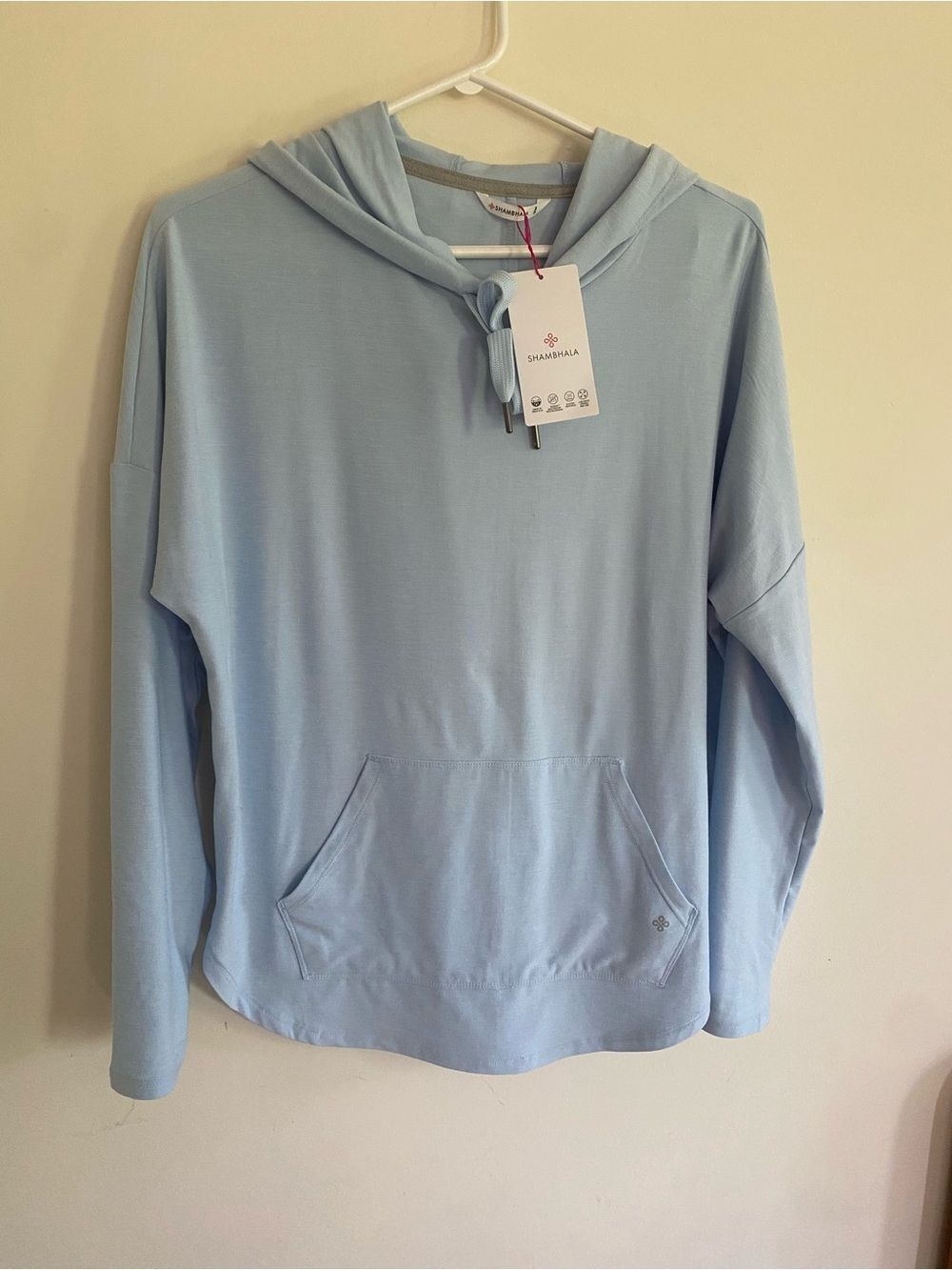 Light Blue Hooded Sweatshirt with Kangaroo Pocket